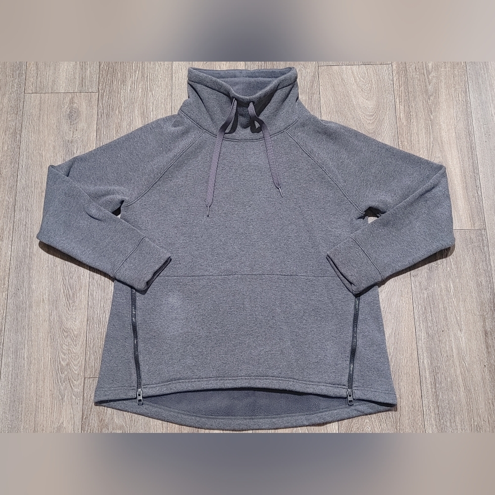 Athleta Womens Medium Grey Long Sleeve Cowl Neck Pullover Sweatshirt